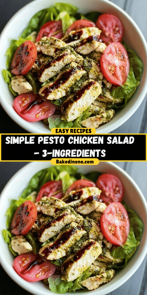 Quick & Easy Simple Pesto Chicken Salad - 3 Ingredients for the Best Flavor!