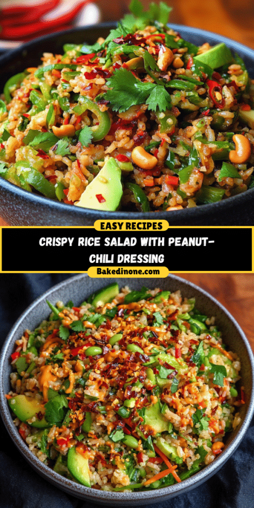 Quick and Easy Crispy Rice Salad with Peanut-Chili Dressing