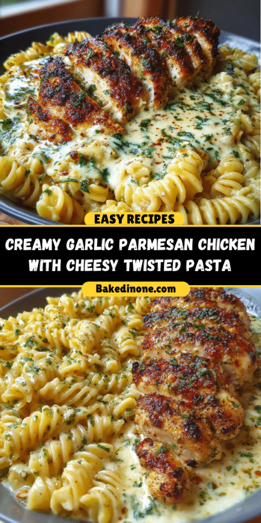 Creamy Garlic Parmesan Chicken 🍗 with Cheesy Twisted Pasta 🧀 | Weeknight Favorite!