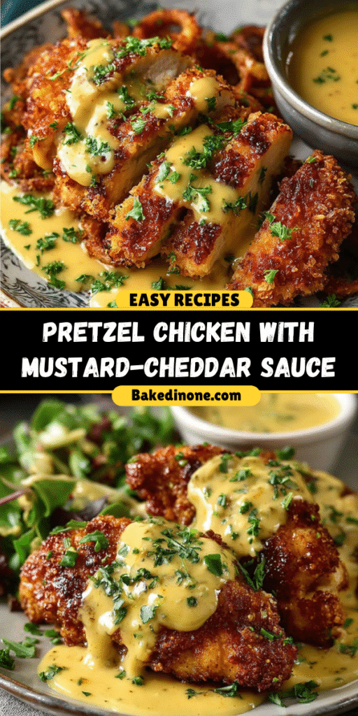 Pretzel Chicken with Mustard-Cheddar Sauce | Crispy & Flavor-Packed! 
