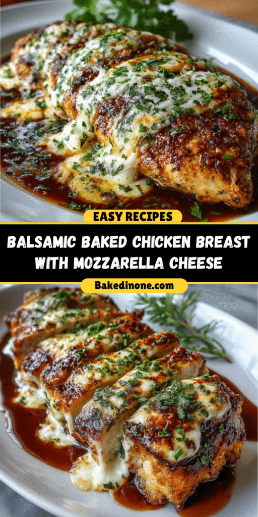 Balsamic Baked Chicken Breast with Mozzarella | Juicy, Cheesy & Flavor-Packed! 🍗🧀

