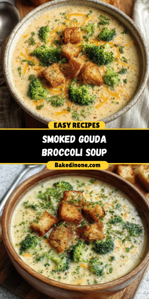 Smoked Gouda Broccoli Soup | Creamy, Smoky & Comforting! 🥦🧀