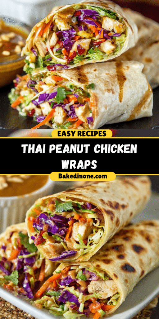 Thai Peanut Chicken Wraps | Fresh, Flavorful & Ready in Minutes 🥜🌿

