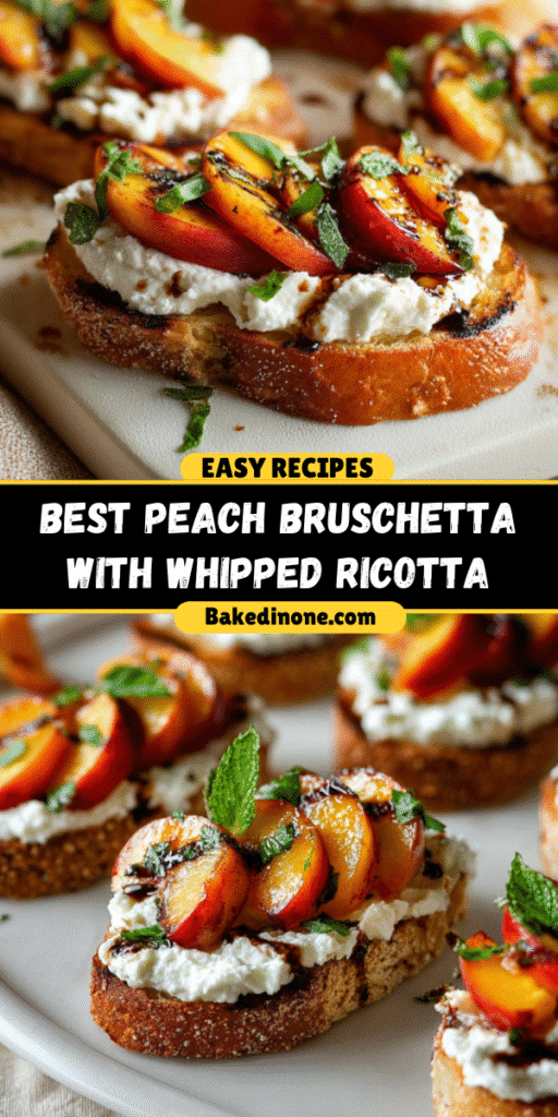 Best Peach Bruschetta With Whipped Ricotta 🍑✨

