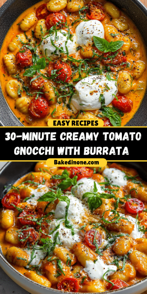 30-Minute Creamy Tomato Gnocchi with Burrata – Comfort in Every Bite! 🍅🧀

