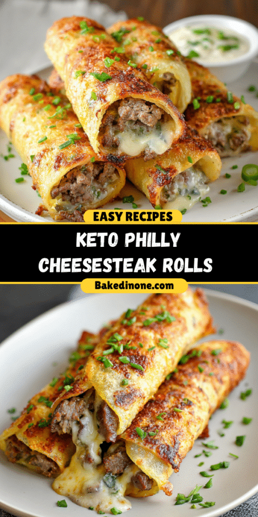 Keto Philly Cheesesteak Rolls 🧀🥩