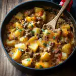 Cheesy One Pot Beef and Potatoes
