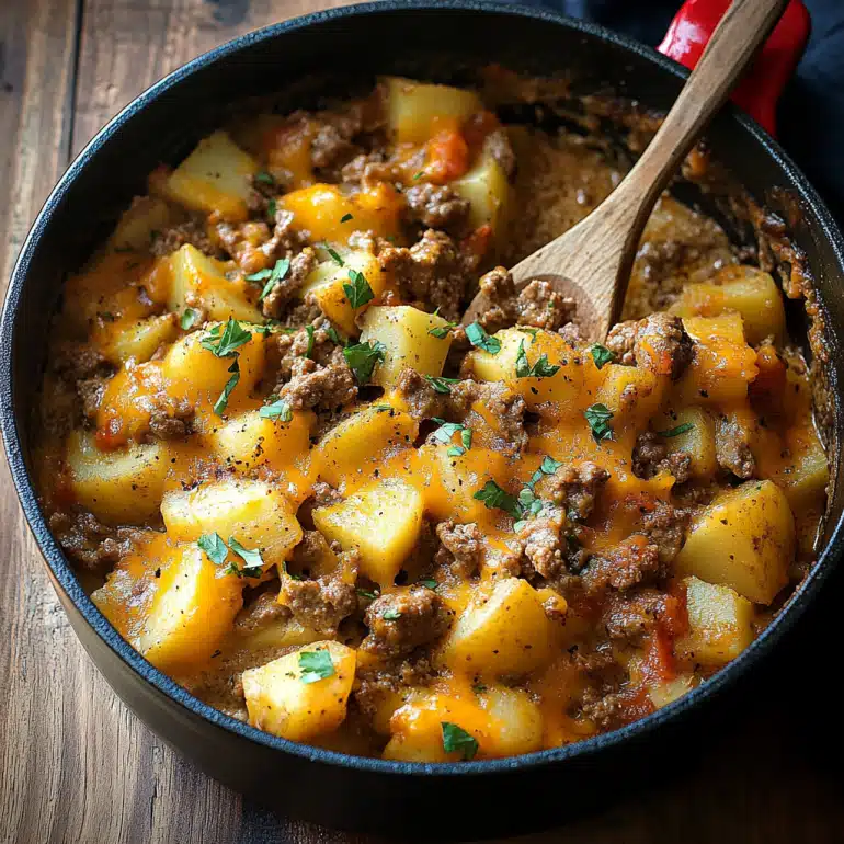 Cheesy One Pot Beef and Potatoes: A Simple Delight!