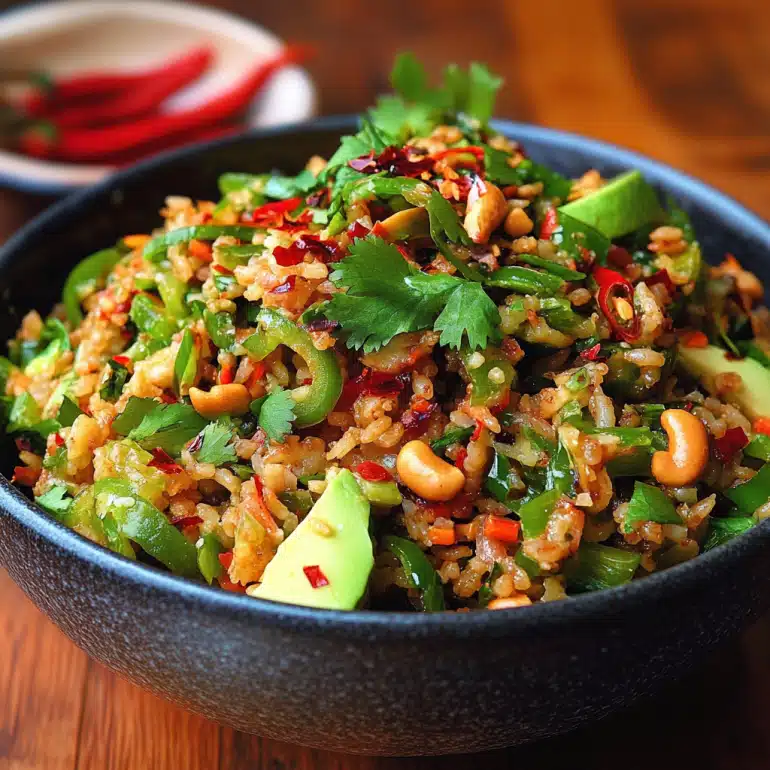 Crispy Rice Salad with Peanut-Chili Dressing