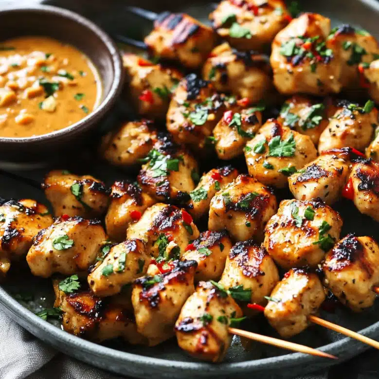 Easy Grilled Thai Chicken Skewers (With Peanut Sauce!) are a must-try!