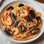 Seafood Pasta with Linguine, Shrimp, and Mussels