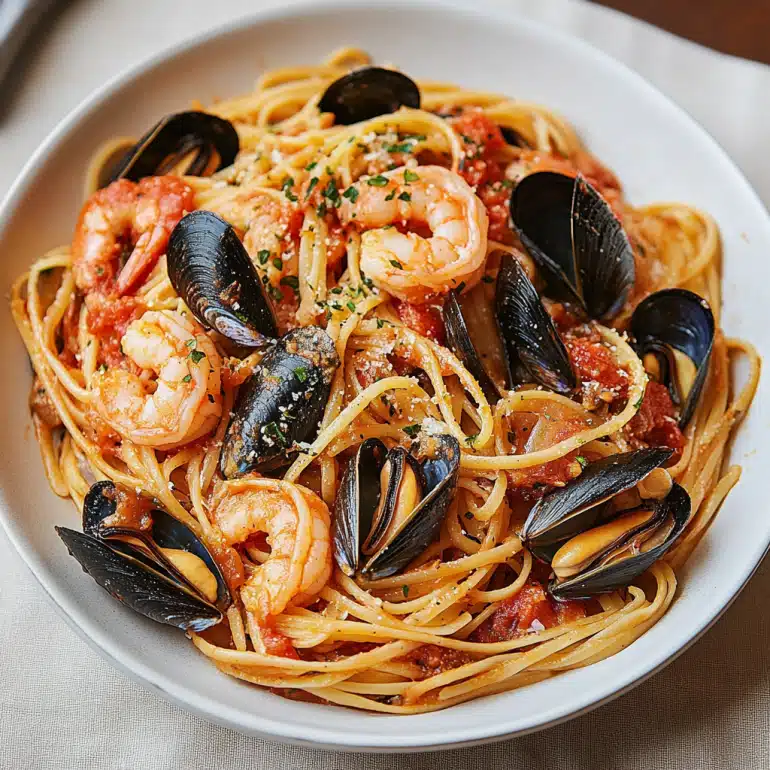 Seafood Pasta with Linguine, Shrimp, and Mussels Recipe Awaits!