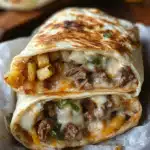 Steak & Cheese Dirty Fry Burritos