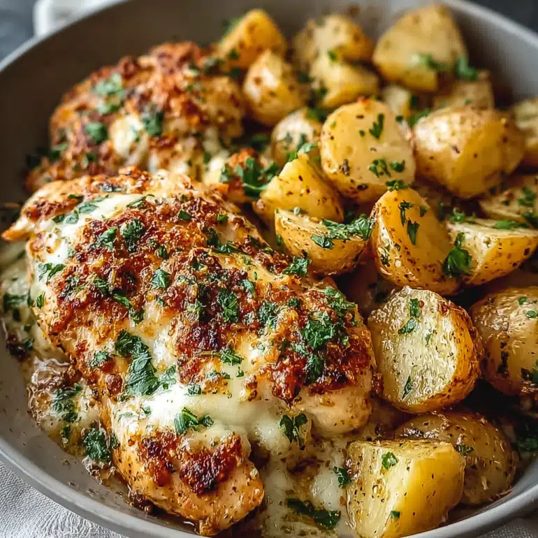 A Must-Try Garlic Parmesan Chicken and Potatoes Recipe!