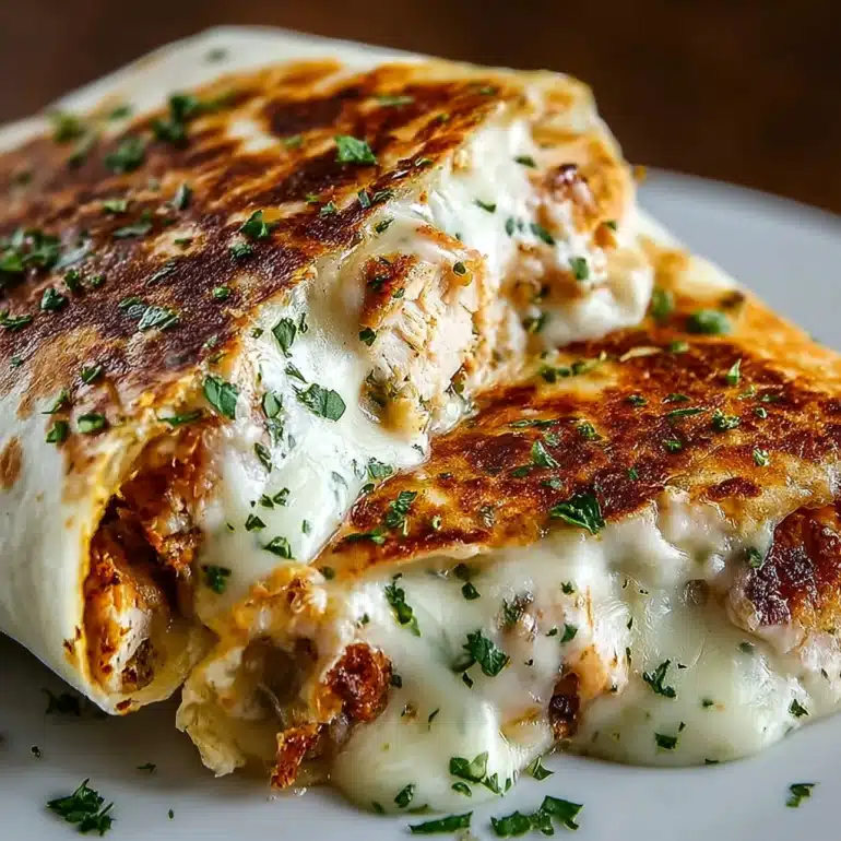 Cheesy Garlic Chicken Wraps