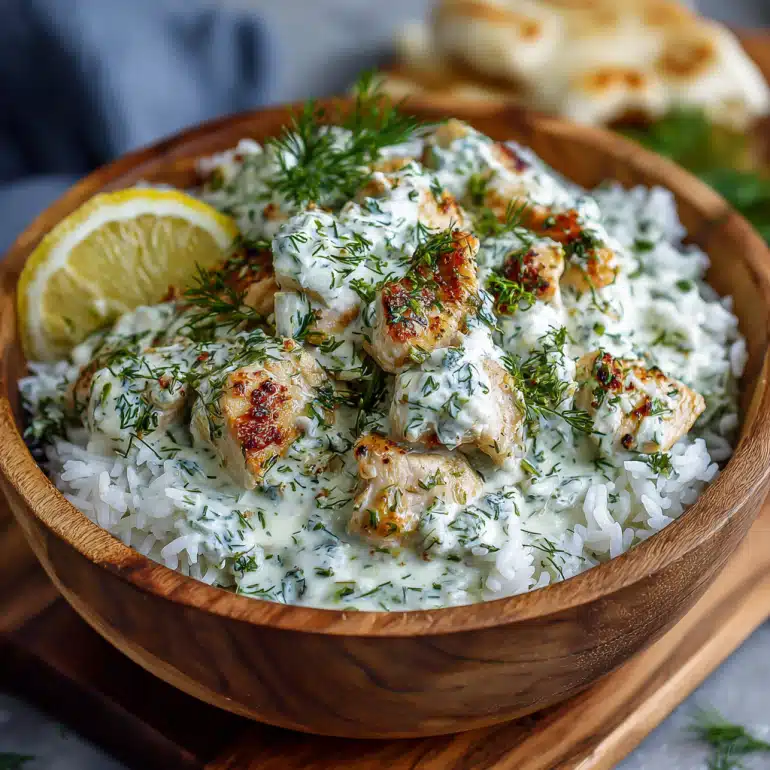 Dump-and-Bake Chicken Tzatziki with Rice