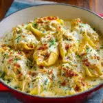 Garlic Butter Chicken Alfredo Stuffed Shells