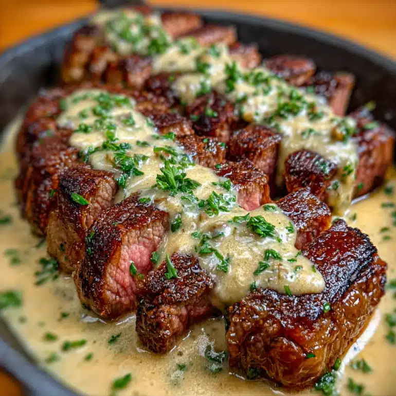 The Best Steak with Creamy Garlic Sauce Revealed!