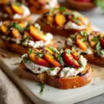 Best Peach Bruschetta With Whipped Ricotta