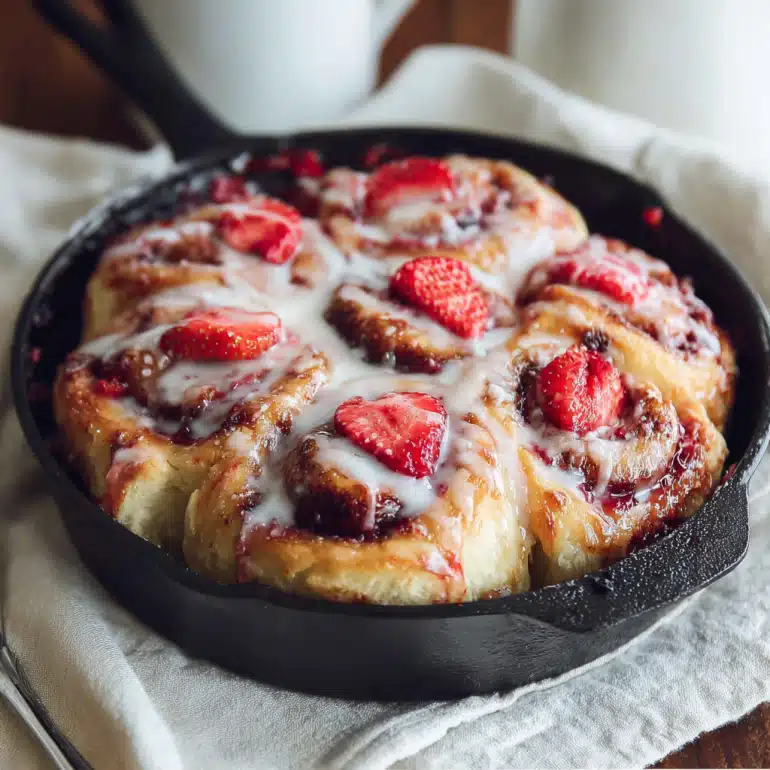 Homemade Strawberry Cinnamon Rolls that Delight Every Bite!