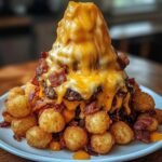 Bacon Cheeseburger Tater Tot Volcano