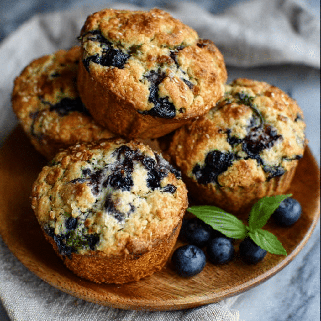 Blueberry Basil Breakfast Muffins that Wow Your Tastebuds