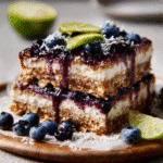 Blueberry, Lime & Coconut Slice (no-bake)