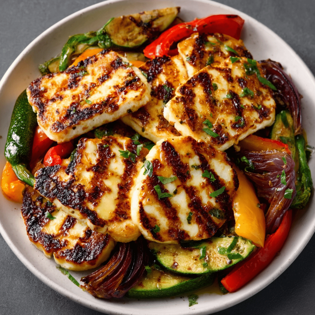 Citrus-Marinated Halloumi with Grilled Vegetables: Discover the perfect summer dish!