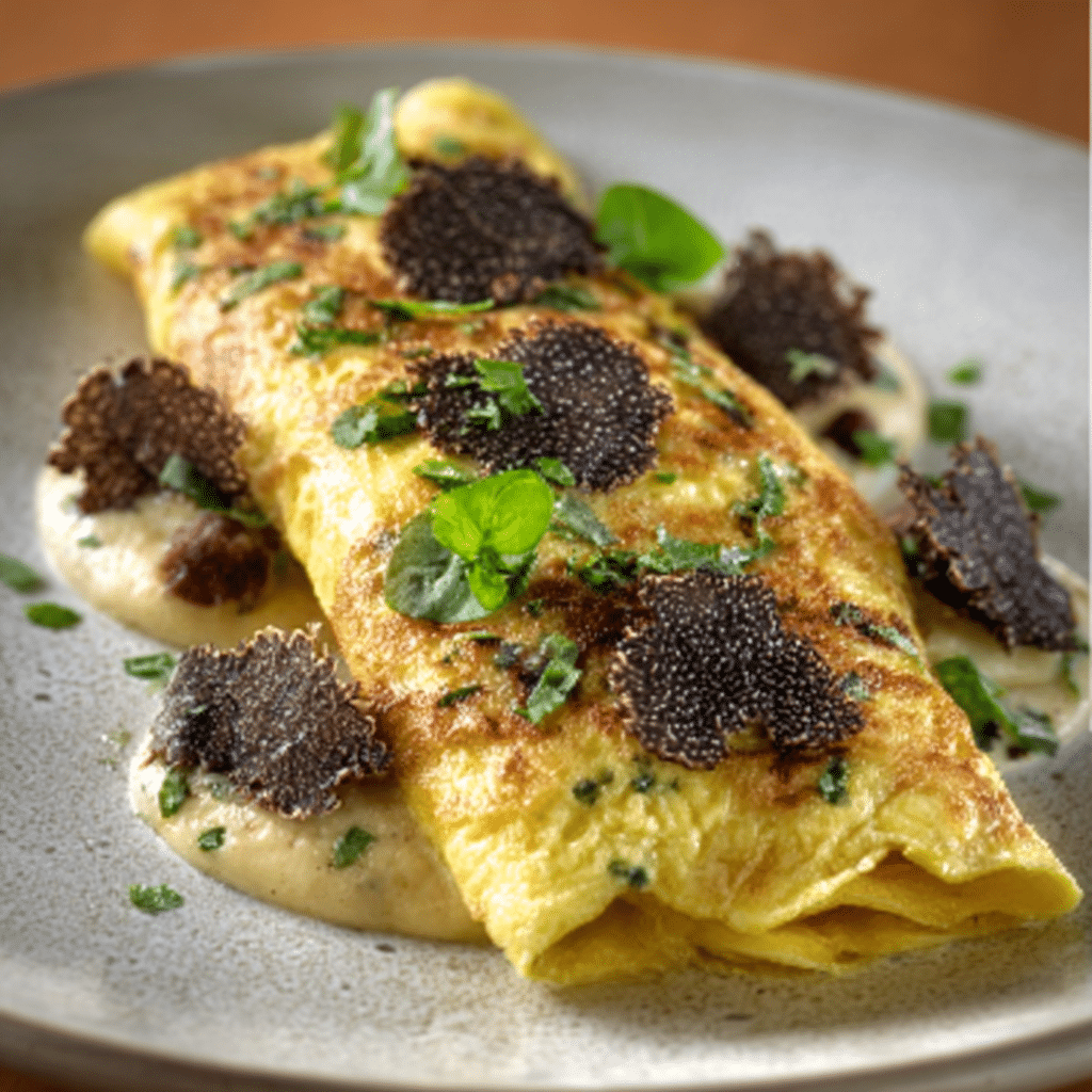 Duck Egg Omelet with Truffle Cream: A Gourmet Delight!