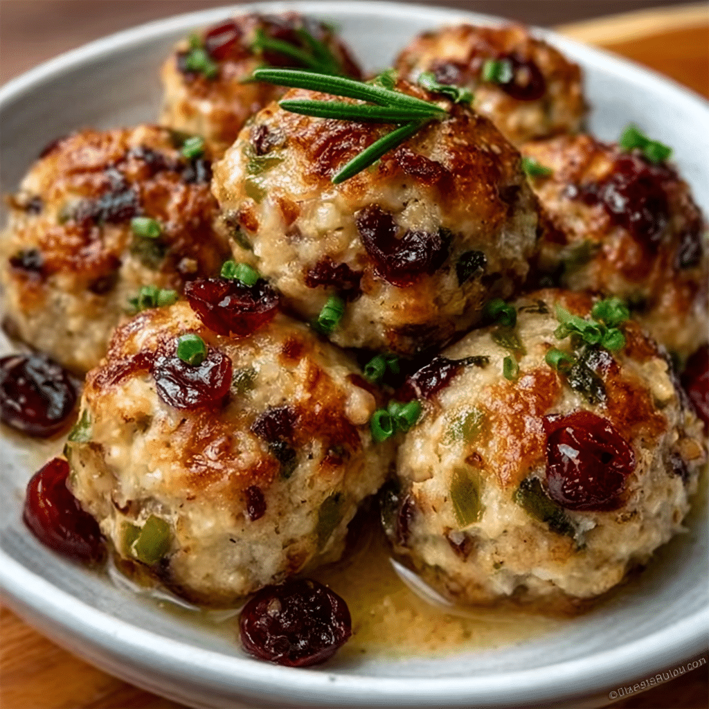 Festive Cranberry Turkey Stuffing Balls for Holiday Joy!