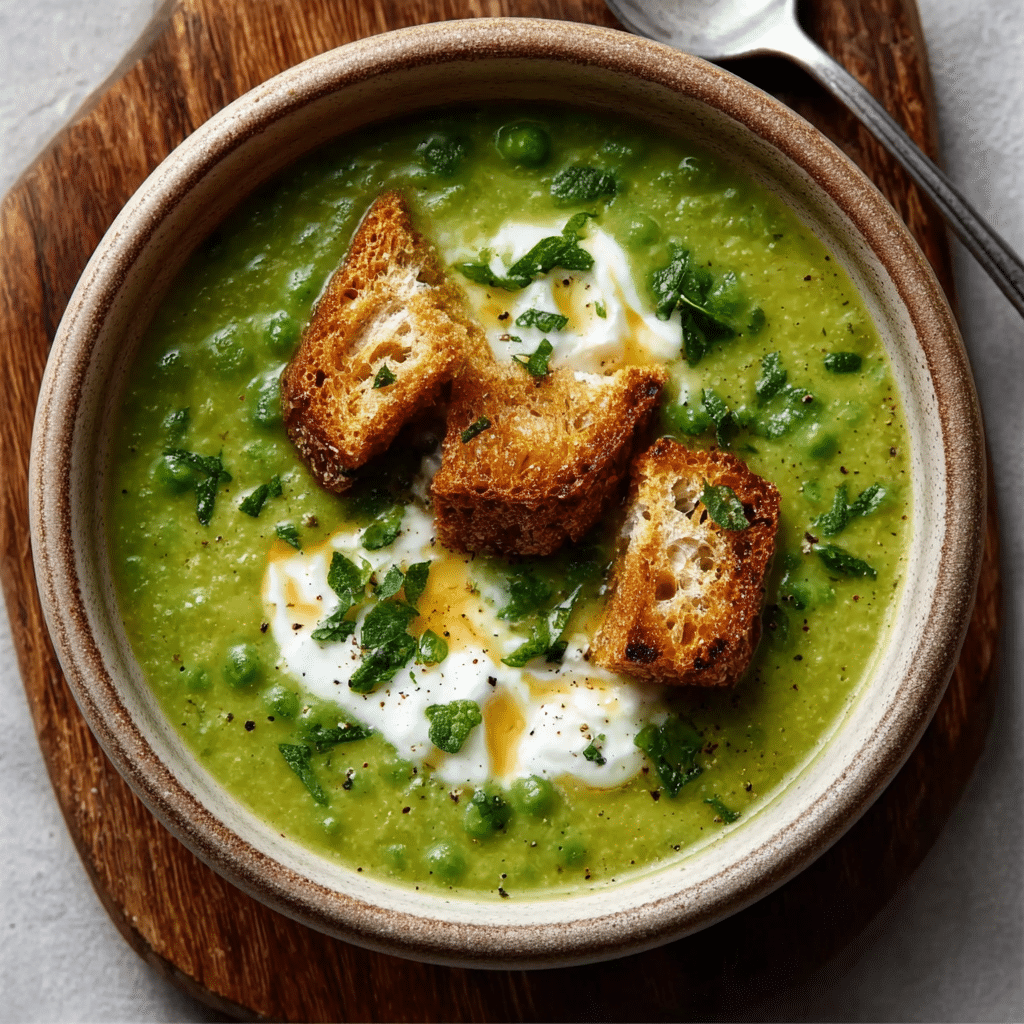 Fresh Pea & Mint Soup with Crème Fraîche is Delightful!