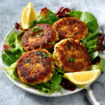 Garlic & Lemon Tuna Cakes with Mixed Leaf Salad