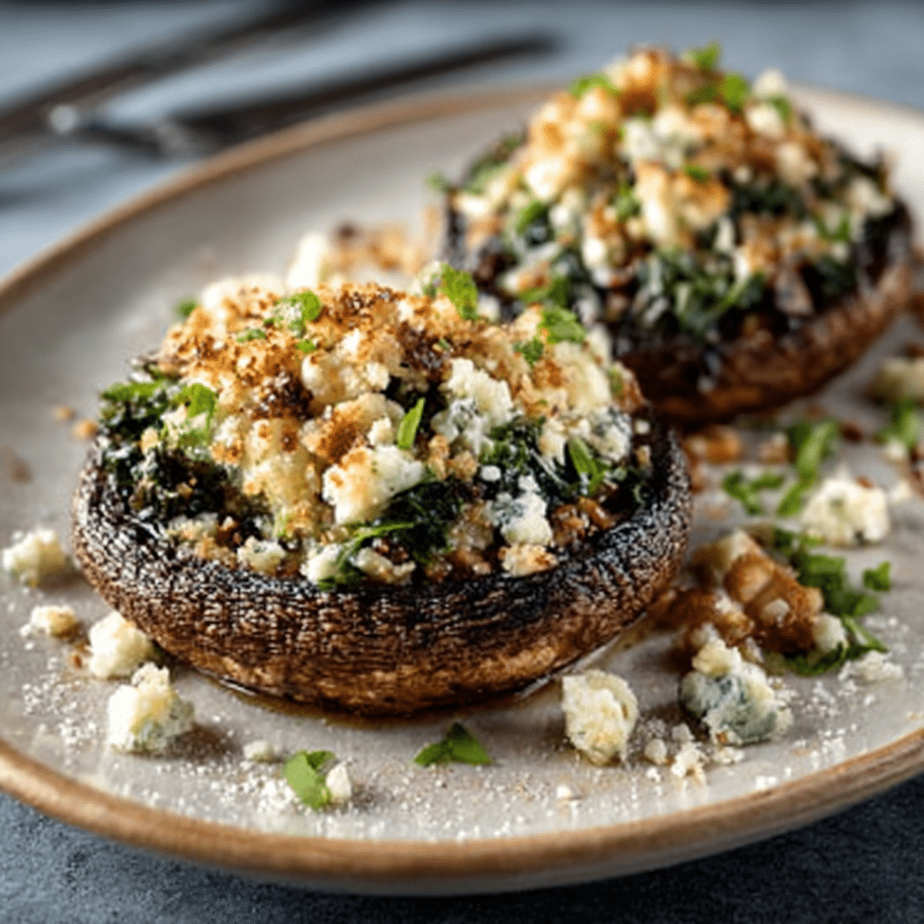 Grilled Portobello Caps with Blue Cheese Crumble: A Must-Try!