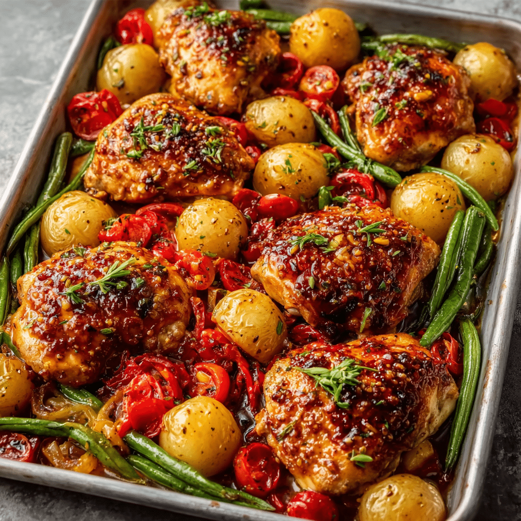 Honey Mustard Sheet-Pan Chicken: A Sweet Savory Bake