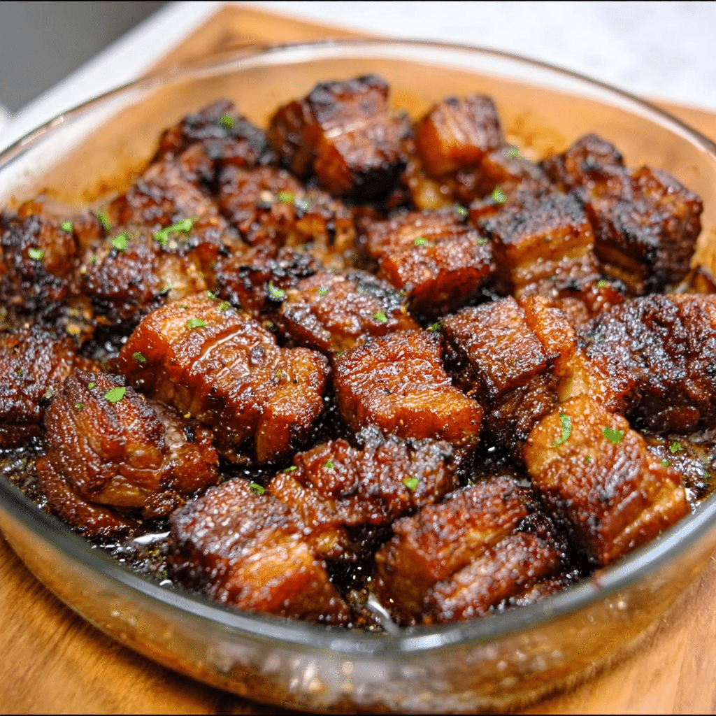 Keto Pork Belly Burnt Ends