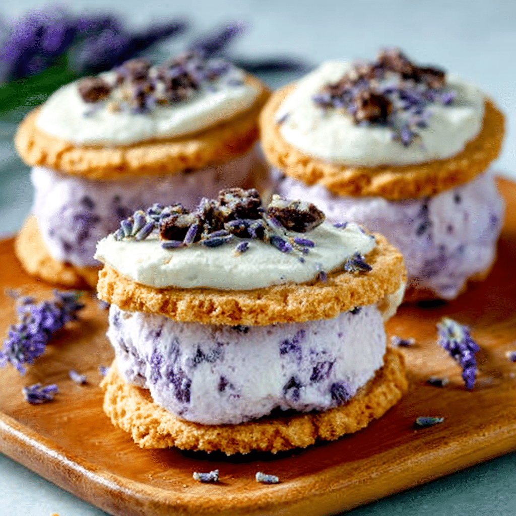 Lavender Vanilla Bean Ice Cream Sandwiches Delightfully Easy!