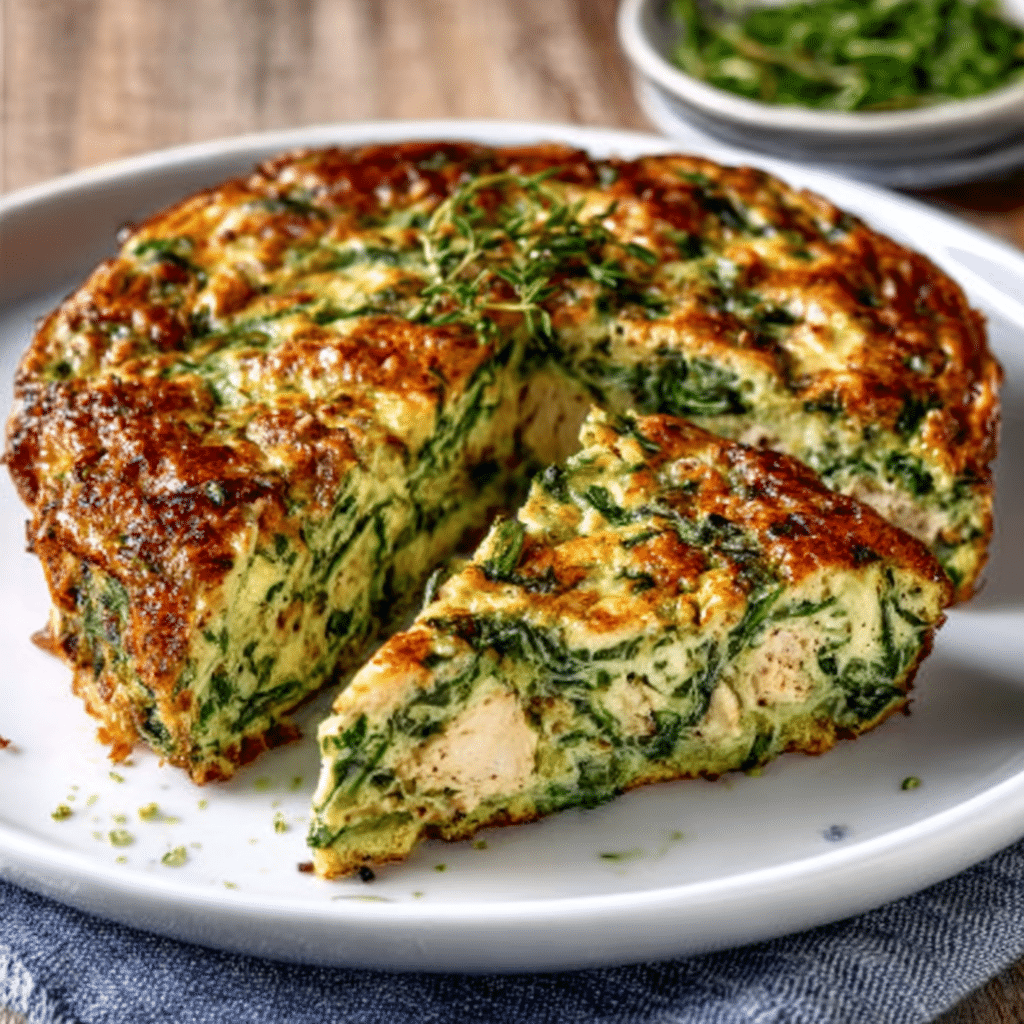 Light Chicken & Spinach Frittata with Thyme: Easy Recipe!