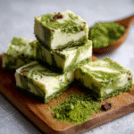 Matcha White Chocolate Swirl Fudge