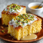 Saffron Pistachio Milk Cake