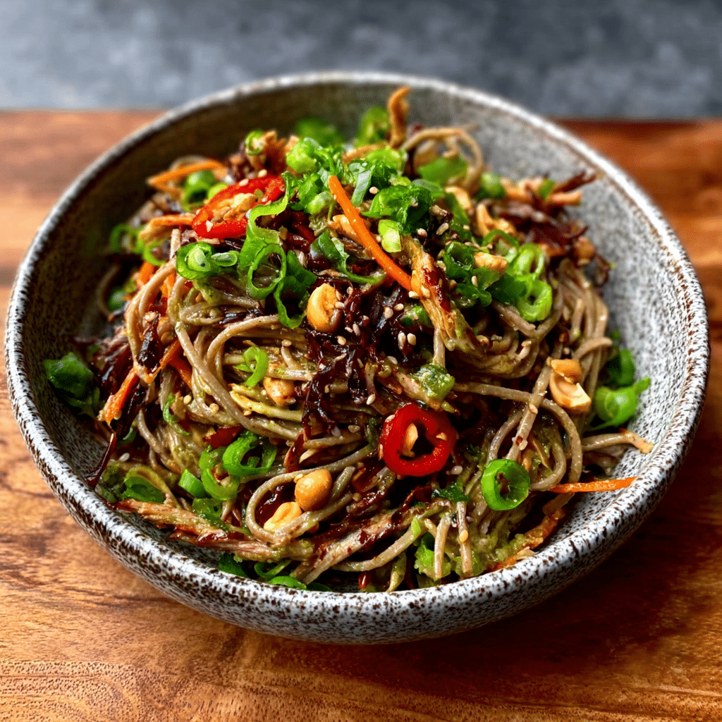 Soba Noodle Salad with Sesame, Spring Onion & Peanuts is Delicious!
