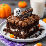 Spooky Halloween Graveyard Chocolate Poke Cake Recipe