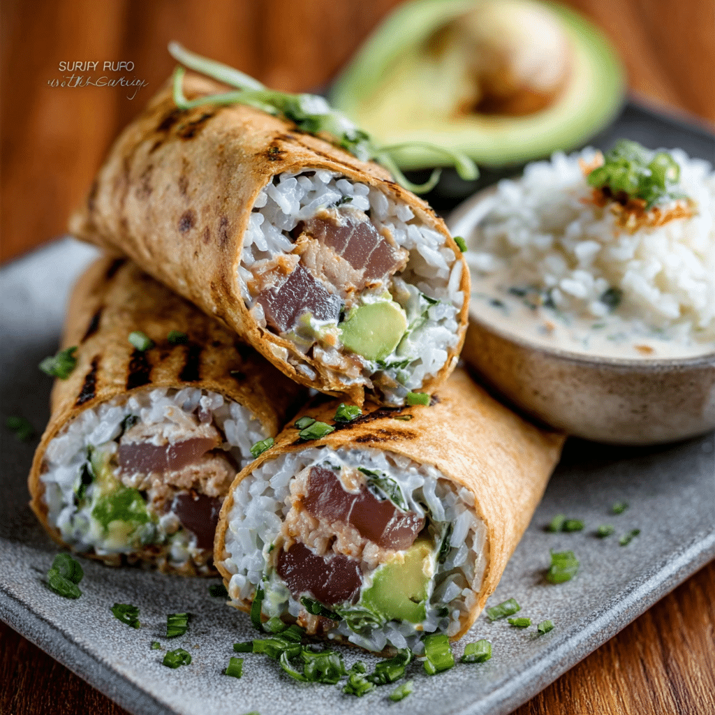 Sushi Burrito with Ahi Tuna & Yuzu Cream: Try This Easy Recipe!