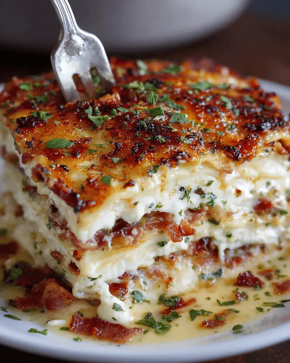 Parmesan Garlic Bacon Lasagna: Indulgent Comfort in Every Bite