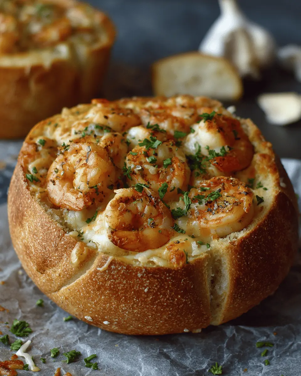 Garlic Shrimp and Cheese Bread Bowl: A Cozy Indulgence
