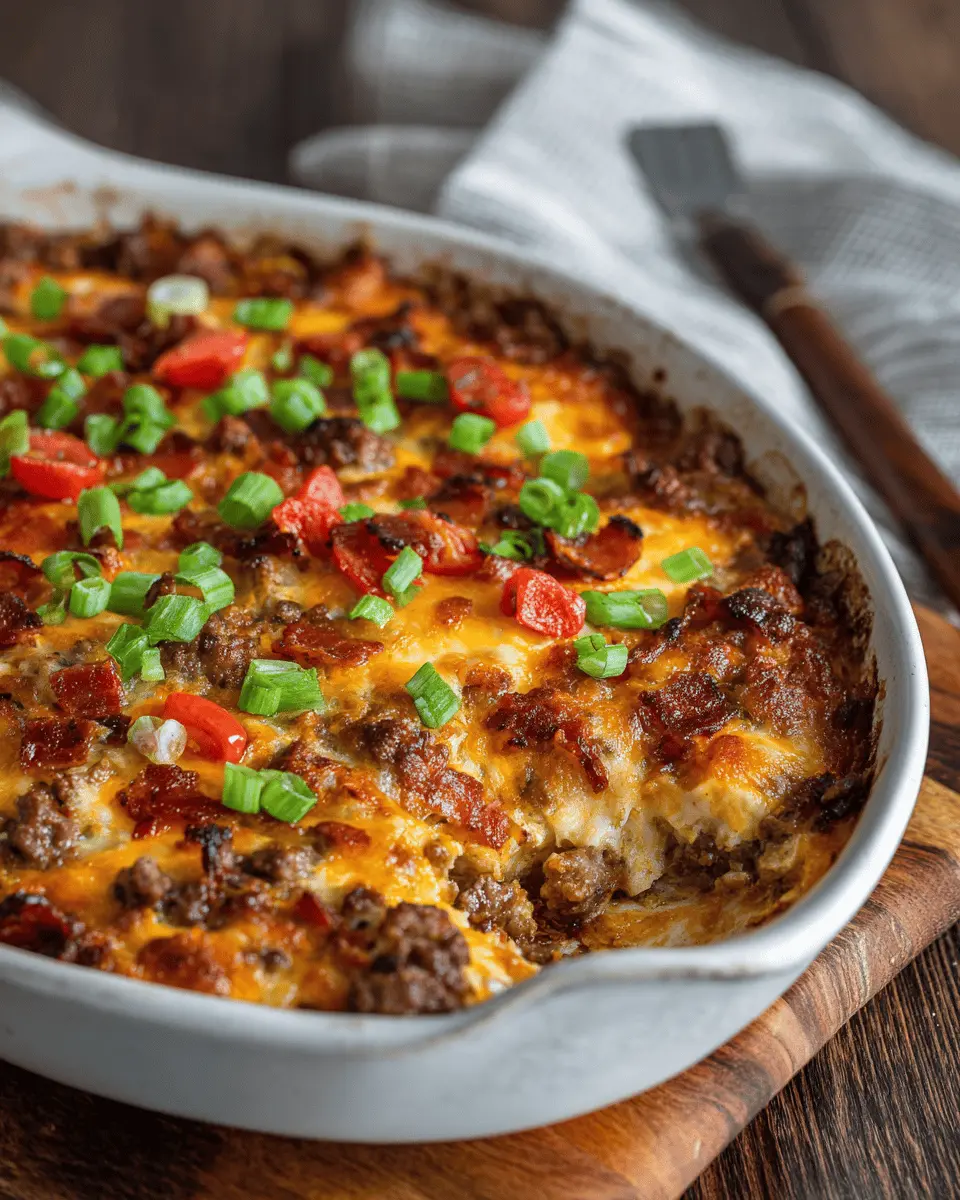 Keto Cheeseburger Casserole with Bacon First Image