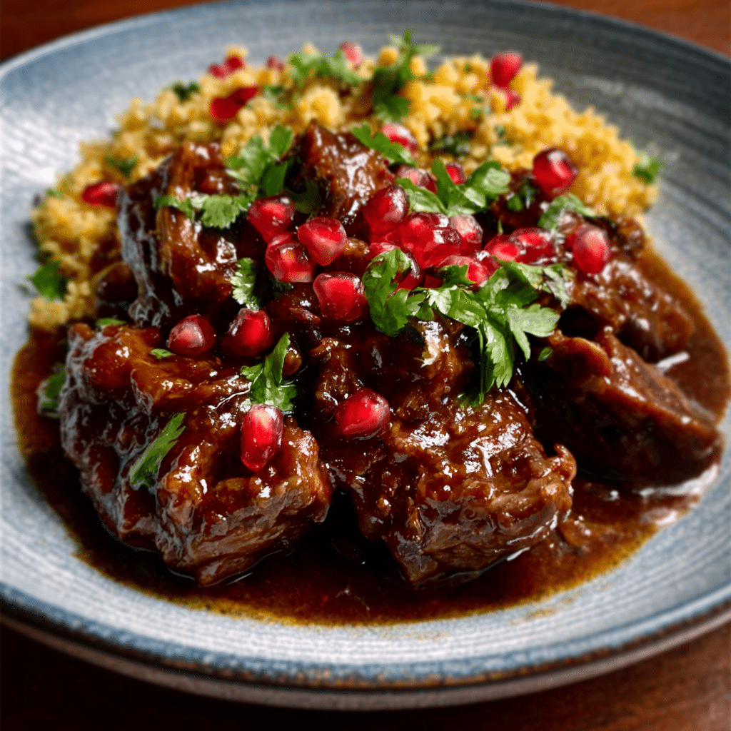 Anatolian Spiced Lamb Stew with Pomegranate Glaze delights your palate!