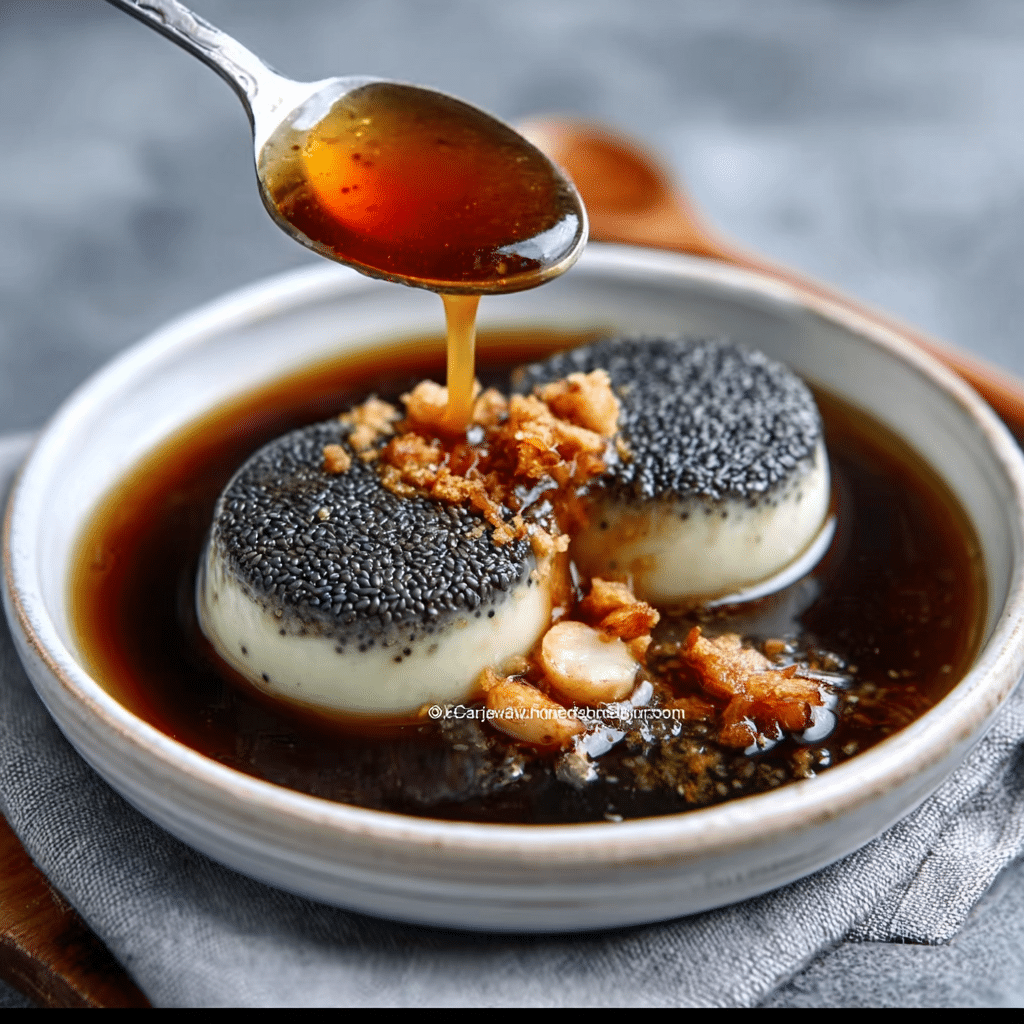 Black Sesame Custard with Ginger Syrup: A Creamy Delight!