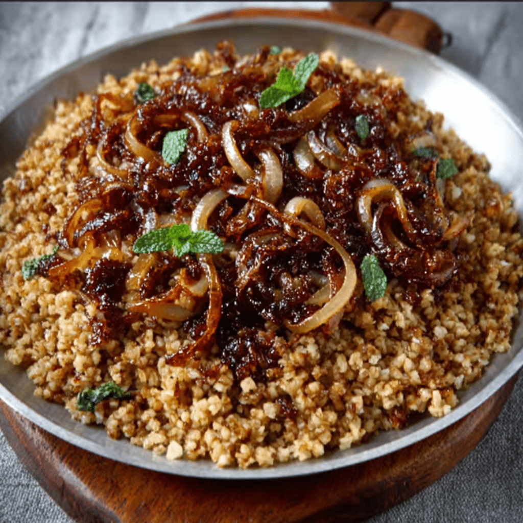 Caramelized Onion & Mint Bulgur Pilaf: A Flavorful Delight!