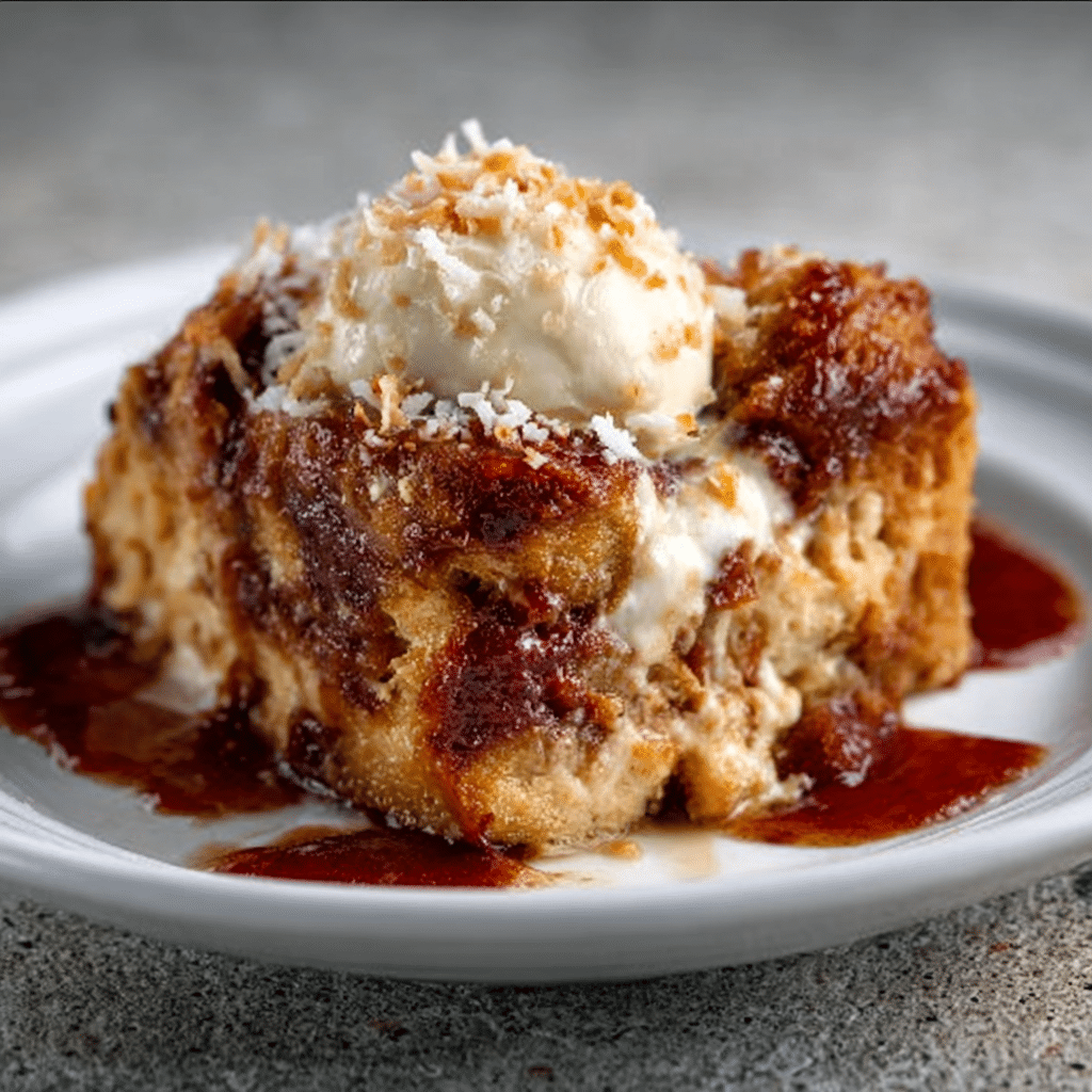 Caribbean Guava & Coconut Bread Pudding delights your taste buds!