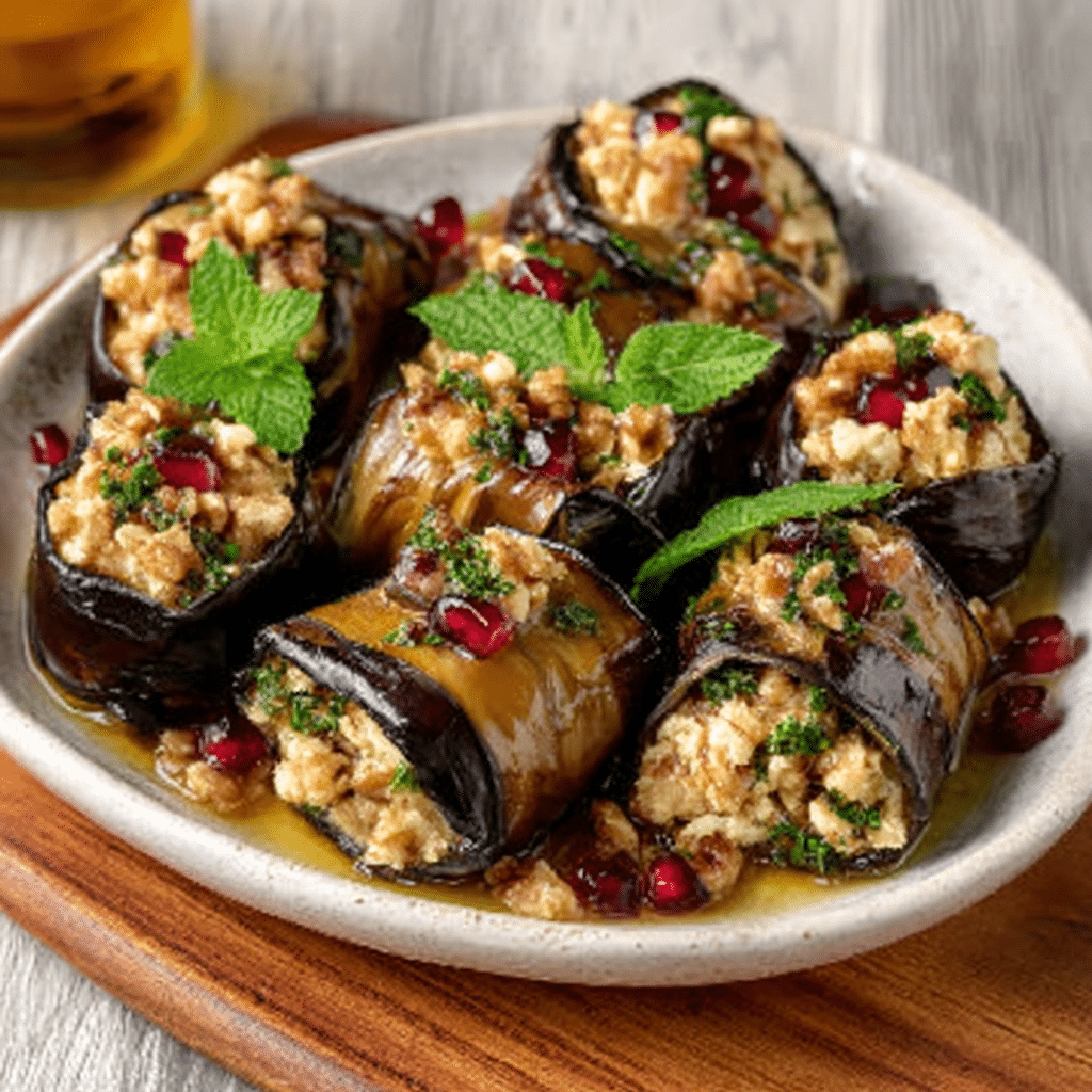 Georgian Walnut-Herb Eggplant Rolls: A Flavorful Delight!